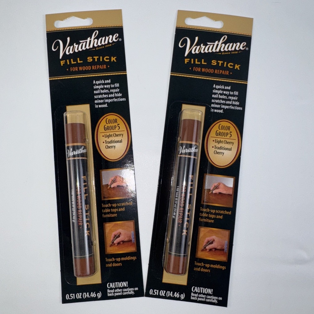 2 x Varathane Wood Fill Stick 0.51oz Group 5 Light Cherry Traditional Cherry